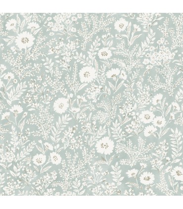 4072-70053 - Agathon Seafoam Floral Wallpaper by Chesapeake