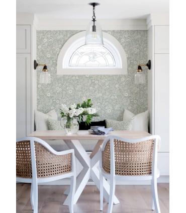 4072-70053 - Agathon Seafoam Floral Wallpaper by Chesapeake