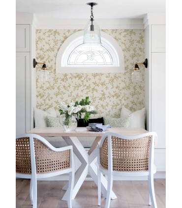 4072-70061 -Nightingale Wheat Floral Trail Wallpaper by Chesapeake