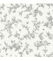 4072-70065 -Nightingale Charcoal Floral Trail Wallpaper by Chesapeake