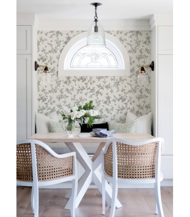 4072-70065 -Nightingale Charcoal Floral Trail Wallpaper by Chesapeake