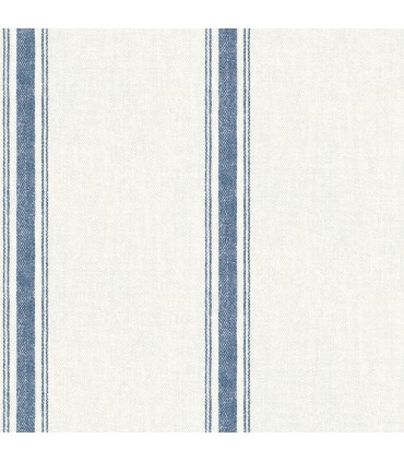 4072-70067 -Linette Navy Fabric Stripe Wallpaper by Chesapeake