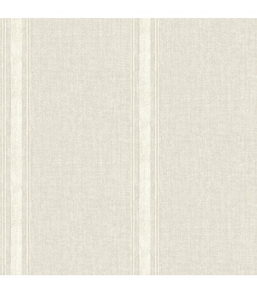 4072-70070 -Linette Beige Fabric Stripe Wallpaper by Chesapeake