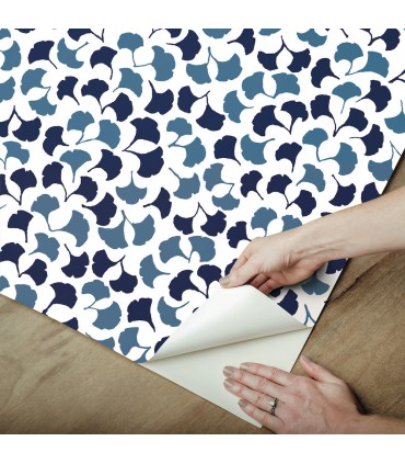 PSW1390RL - Navy Forest Glade Peel & Stick Wallpaper by Madcap Cottage