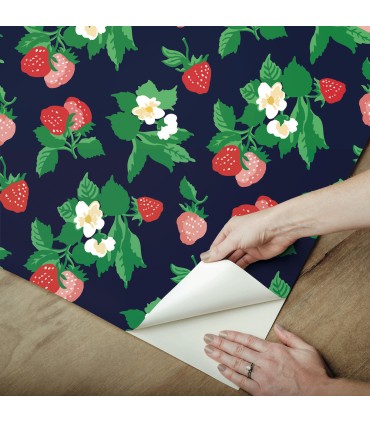 PSW1396RL - Navy Berry Nice Peel & Stick Wallpaper by Madcap Cottage