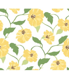 PSW1401RL - Yellow Jungle Garden Peel & Stick Wallpaper by Madcap Cottage