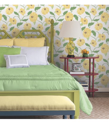 PSW1401RL - Yellow Jungle Garden Peel & Stick Wallpaper by Madcap Cottage