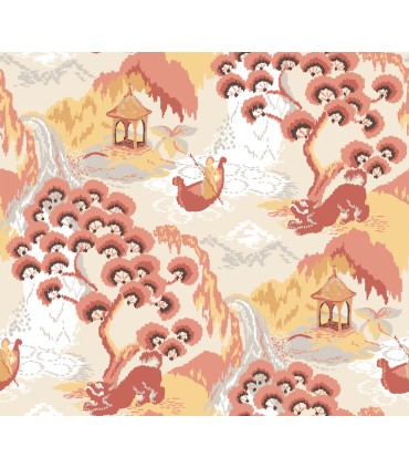 PSW1402RL - Pink Lemonade Old Peking Peel & Stick Wallpaper by Madcap Cottage