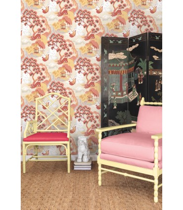 PSW1402RL - Pink Lemonade Old Peking Peel & Stick Wallpaper by Madcap Cottage