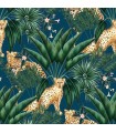 WLD53106W - Augustus Blue Jungle Cheetah Wallpaper by Ohpopsi Wild