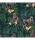 WLD53109W - Morris Dark Blue Tropical Jungle Wallpaper by Ohpopsi Wild