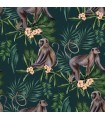 WLD53109W - Morris Dark Blue Tropical Jungle Wallpaper by Ohpopsi Wild
