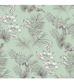 WLD53113W - Shelly  Mint Toucan Toile Wallpaper by Ohpopsi Wild
