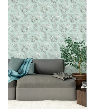 WLD53113W - Shelly  Mint Toucan Toile Wallpaper by Ohpopsi Wild