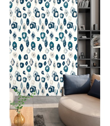 WLD53118W - Amara White Animal Ikat Wallpaper by Ohpopsi Wild