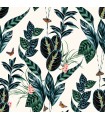 WLD53122W - Spirit Indigo Tropical Foliage Wallpaper by Ohpopsi Wild