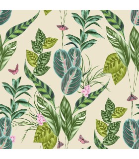 WLD53123W - Spirit Green Tropical Foliage Wallpaper by Ohpopsi Wild