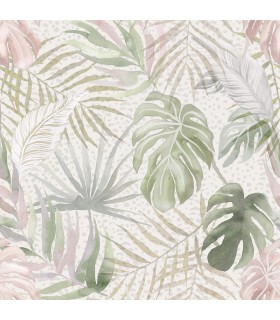 WLD53131W - Lana Light Sage Tropical Wallpaper by Ohpopsi Wild