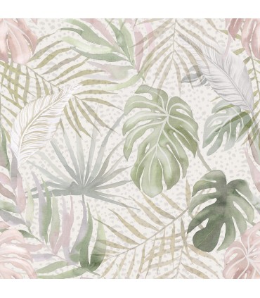 WLD53131W - Lana Light Sage Tropical Wallpaper by Ohpopsi Wild