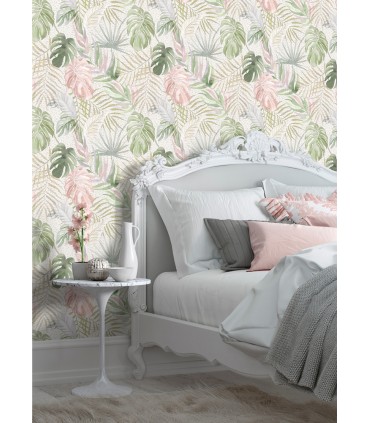 WLD53131W - Lana Light Sage Tropical Wallpaper by Ohpopsi Wild