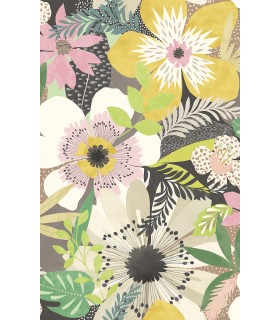 CEP50102W - Janis Mustard Floral Riot Wallpaper by Ohpopsi Concept