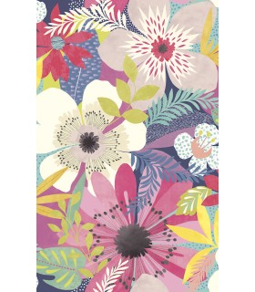 CEP50106W - Janis Rasberry Floral Riot Wallpaper by Ohpopsi Concept