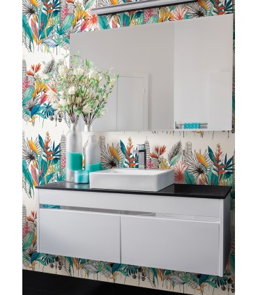 CEP50108W - Sierra Blue Urban Tropic Wallpaper by Ohpopsi Concept