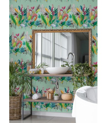 CEP50112W - Sierra Mint Urban Tropic Wallpaper by Ohpopsi Concept