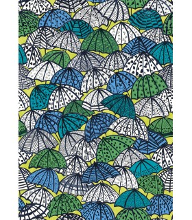 CEP50117W - Dara Chartreuse Jolly Brollies Wallpaper by Ohpopsi Concept