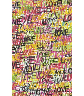 CEP50119W - Indio Chartreuse Love Scribble Wallpaper by Ohpopsi Concept
