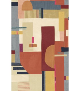 CEP50130W - Rhodes Red Blocs Wallpaper by Ohpopsi Concept