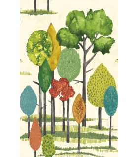 CEP50137W - Cypress Teal Tall Trees Wallpaper by Ohpopsi Concept