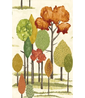 CEP50138W - Cypress Orange Tall Trees Wallpaper by Ohpopsi Concept