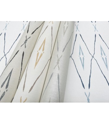 CC1284 - Indigo Artifact Silhouettes Wallpaper by Carol Benson Cobb