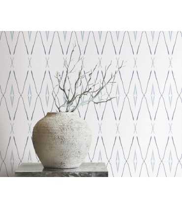 CC1284 - Indigo Artifact Silhouettes Wallpaper by Carol Benson Cobb