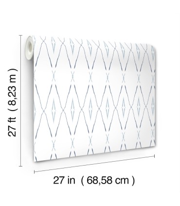 CC1284 - Indigo Artifact Silhouettes Wallpaper by Carol Benson Cobb