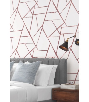 CC1291 - Spice Red Intersect Wallpaper by Carol Benson Cobb