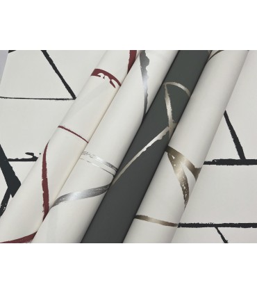 CC1291 - Spice Red Intersect Wallpaper by Carol Benson Cobb