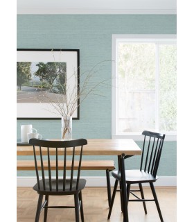 4080-24282 - Agave Aqua Faux Grasscloth Wallpaper by A Street