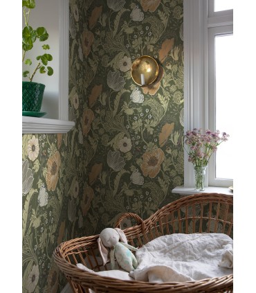 4080-44104 - Anemone Green Floral Wallpaper by A Street