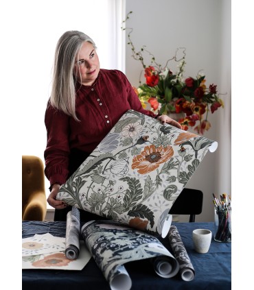 4080-33001 - Anemone Grey Floral Wallpaper by A Street