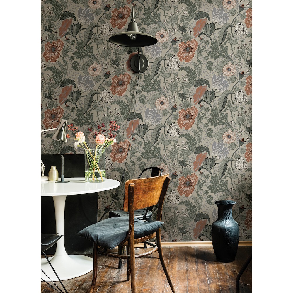 4080-33001 - Anemone Grey Floral Wallpaper by A Street