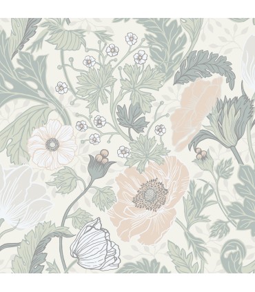 4080-33000 - Anemone Light Grey Floral Wallpaper by A Street