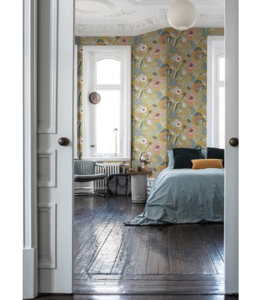 4080-33002 - Anemone Mustard Floral Wallpaper by A Street