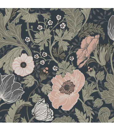 4080-44103 - Anemone Navy Floral Wallpaper by A Street