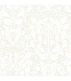 4080-83130 - Berit Bone Floral Crest Wallpaper by A Street