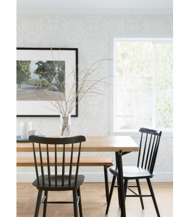 4080-83130 - Berit Bone Floral Crest Wallpaper by A Street