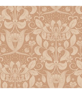 4080-83128 - Berit Coral Floral Crest Wallpaper by A Street