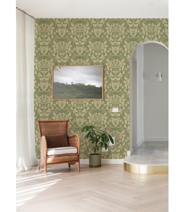 4080-83126 - Berit Green Floral Crest Wallpaper by A Street