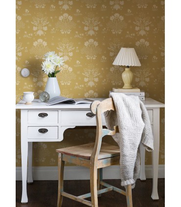 4080-83135 - Elda Gold Delicate Daises Wallpaper by A Street
